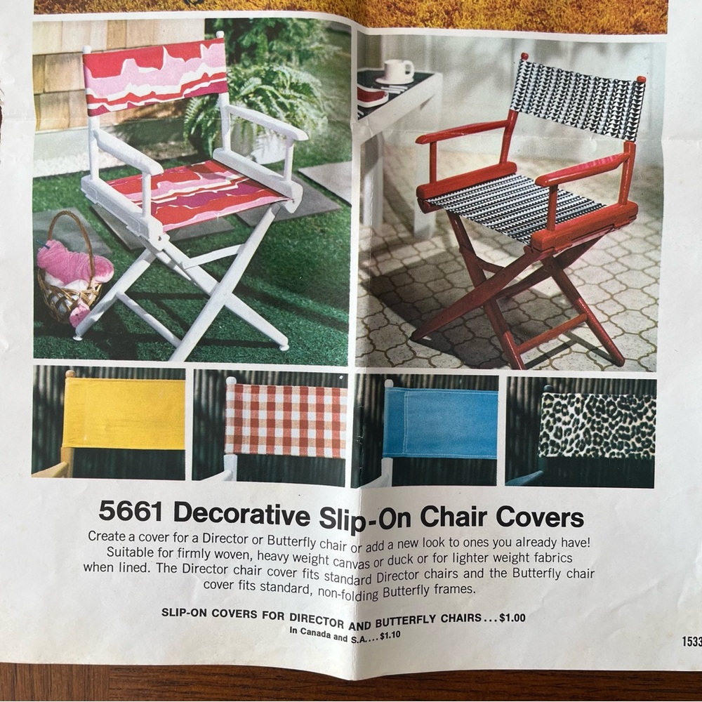 Simplicity Sewing Decorator Pattern 5661 Decorative Slip On Chair Covers 1970s - Picture 3 of 4